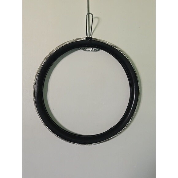 Car Diamond Leather Steering Wheel Cover Bling Crystal 15" Round Pretty Snug - Picture 2 of 12